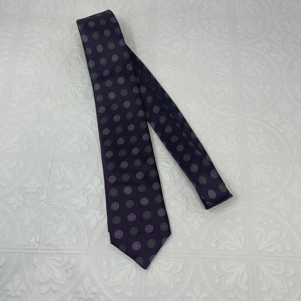 JOHN VARVATOS Tie Purple Abstract Silk Necktie